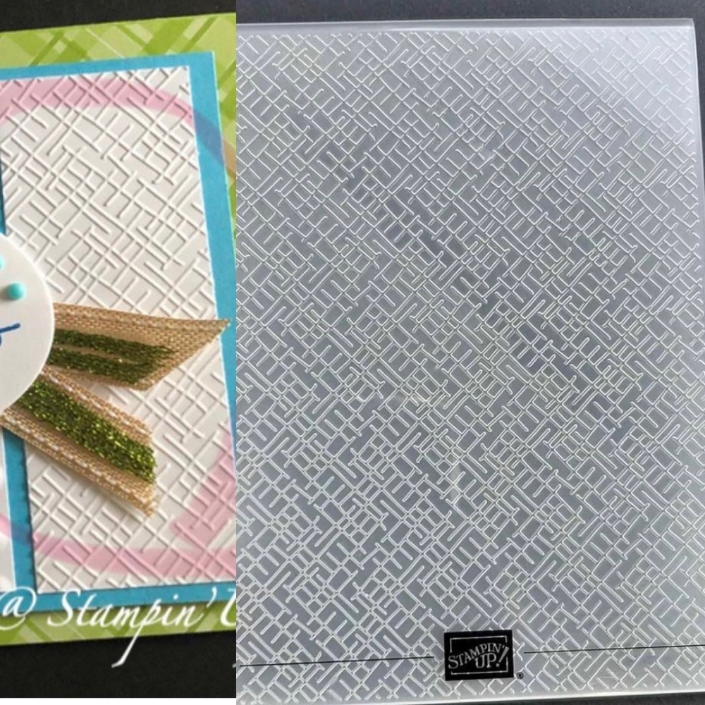ISO (do not buy) Cross hatch embossing folder stampin up